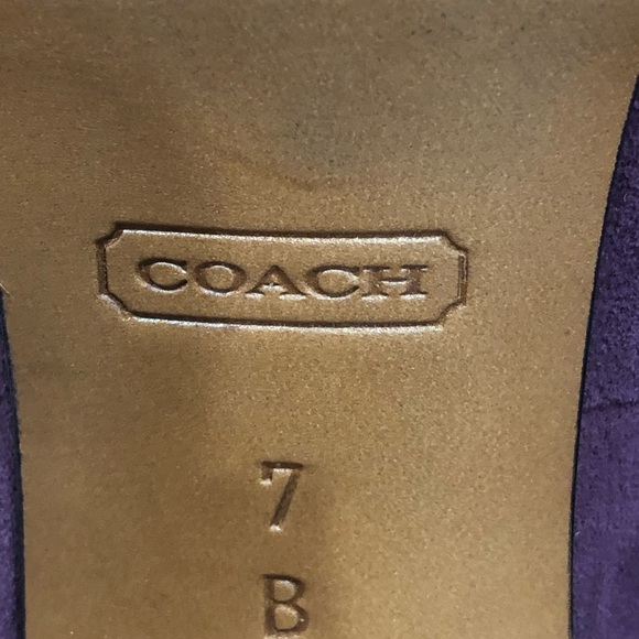 COACH suede peep toe pumps - Picture 5 of 8